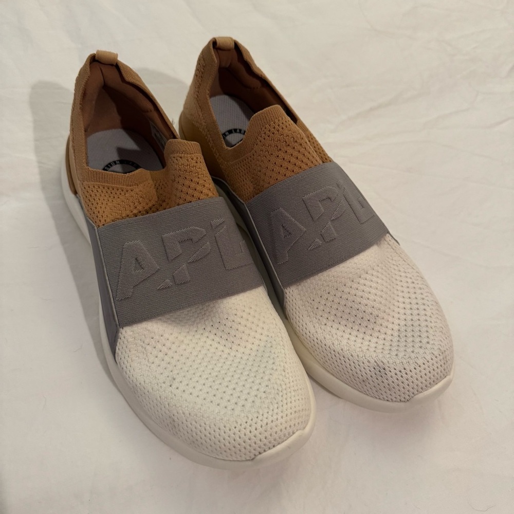APL Men's Brown and White Slip-On Sneakers
